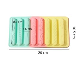 Molde silicona 8 barritas decoradas